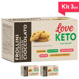 Love Keto Frollini Gusto Vaniglia Con Gocce di Cioccolato 3 Confezioni Da 30 Grammi