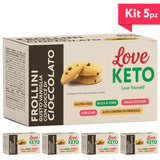 Love Keto Frollini Gusto Vaniglia Con Gocce di Cioccolato 3 Confezioni Da 30 Grammi