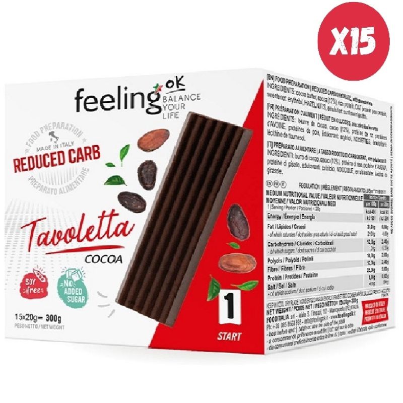 FEELING OK TAVOLETTA CACAO START 15 PEZZI DA 20 GRAMMI