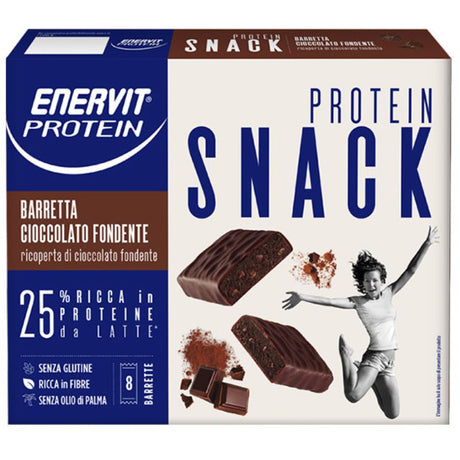 ENERVIT PROTEIN SNACK BOX 8 BARRETTE DA 27 GRAMMI GUSTO CIOCCOLATO FONDENTE