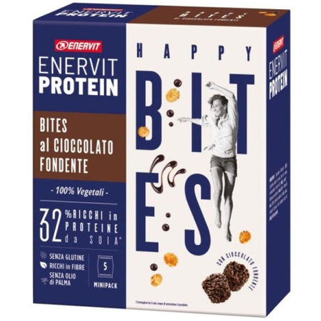 ENERVIT PROTEIN HAPPY BITES CIOCCOLATO FONDENTE 5 MINIPACK DA 24 GRAMMI