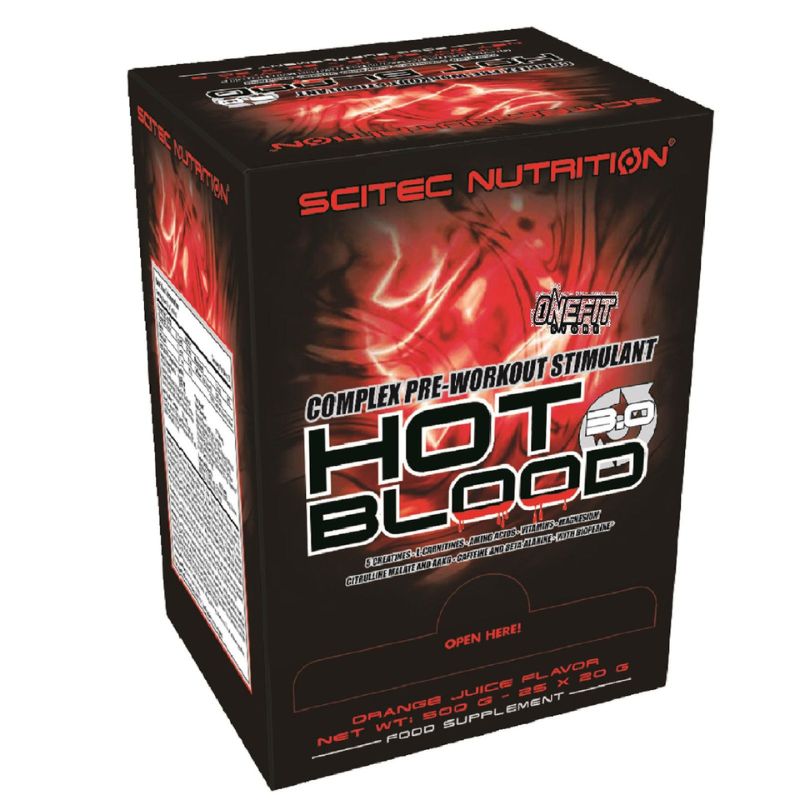 Scitec Nutrition Hot Blood 3.0 Preworkout Creatina Carnitina Arginina Akg 25x20g