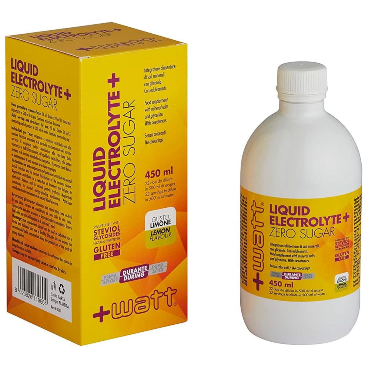 +Watt Liquid Electrolyte+ Zero Sugar 450 Ml