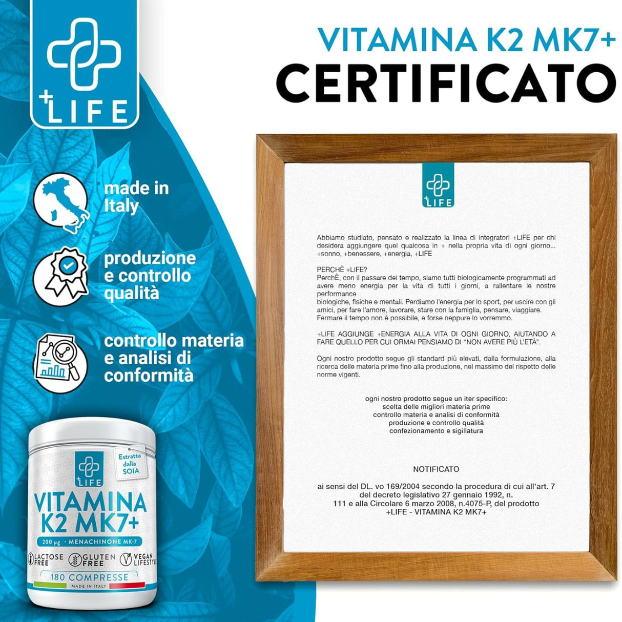 +Life Vitamina K2 MK7+ 180 Compresse