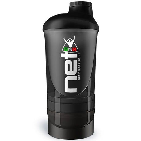 NET INTEGRATORI SMART SHAKER CON 3 SCOMPARTI NERO