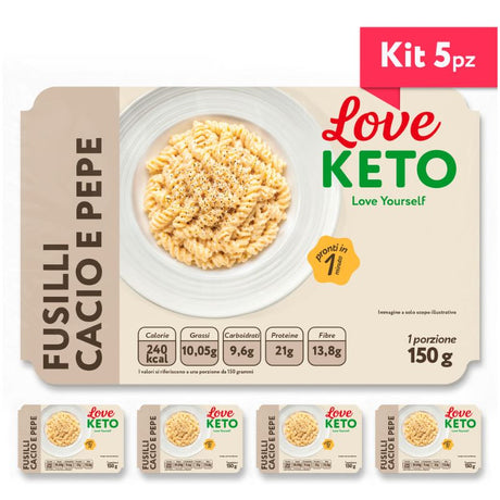 Love Keto Fusilli Proteici Cacio E Pepe 150 Grammi