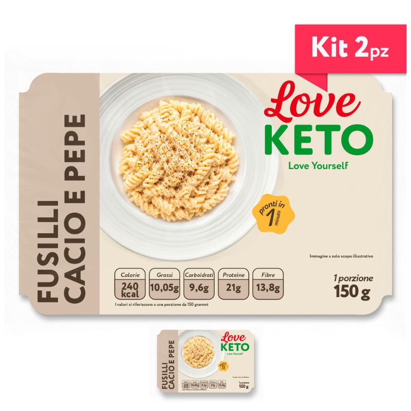 Love Keto Fusilli Proteici Cacio E Pepe 150 Grammi