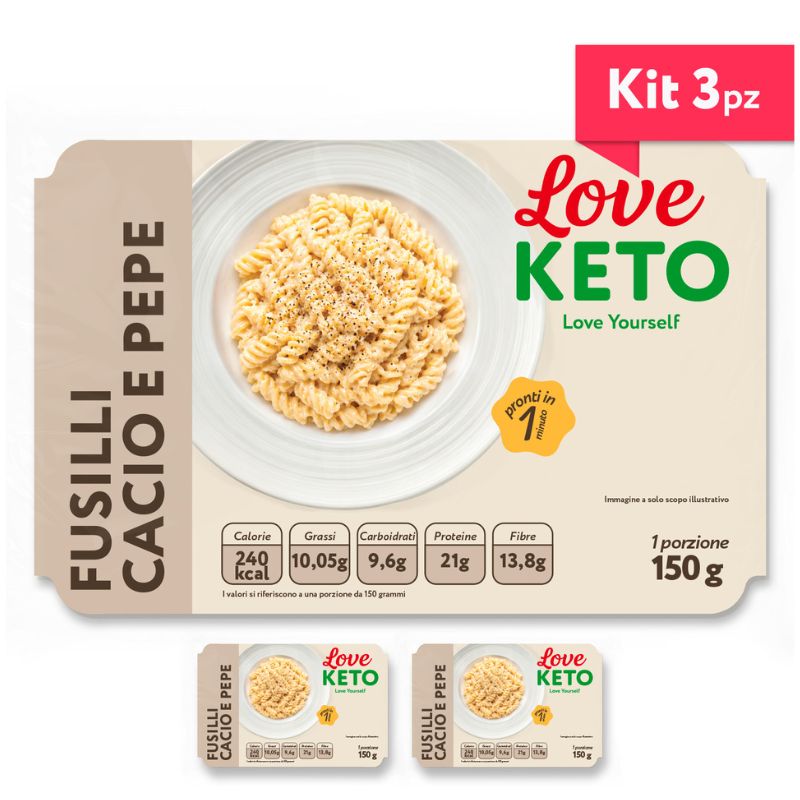 Love Keto Fusilli Proteici Cacio E Pepe 150 Grammi