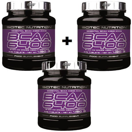 3X Scitec Nutrition BCAA 6400 Aminoacidi Ramificati 375 compresse da 1 grammo