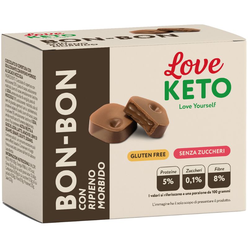 Love Keto Bon-Bon Con Ripieno Morbido 5 Confezioni da 10 Grammi