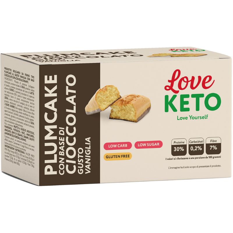 Love Keto Plumcake Con Base Di Cioccolato Gusto Vaniglia 3 Confezioni Da 45 Grammi