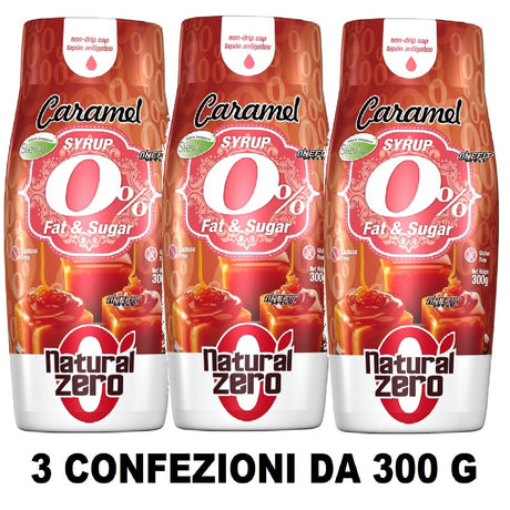 NATURAL ZERO SCIROPPO 0% 3 CONFEZIONI DA 320 GRAMMI GUSTO CARAMELLO