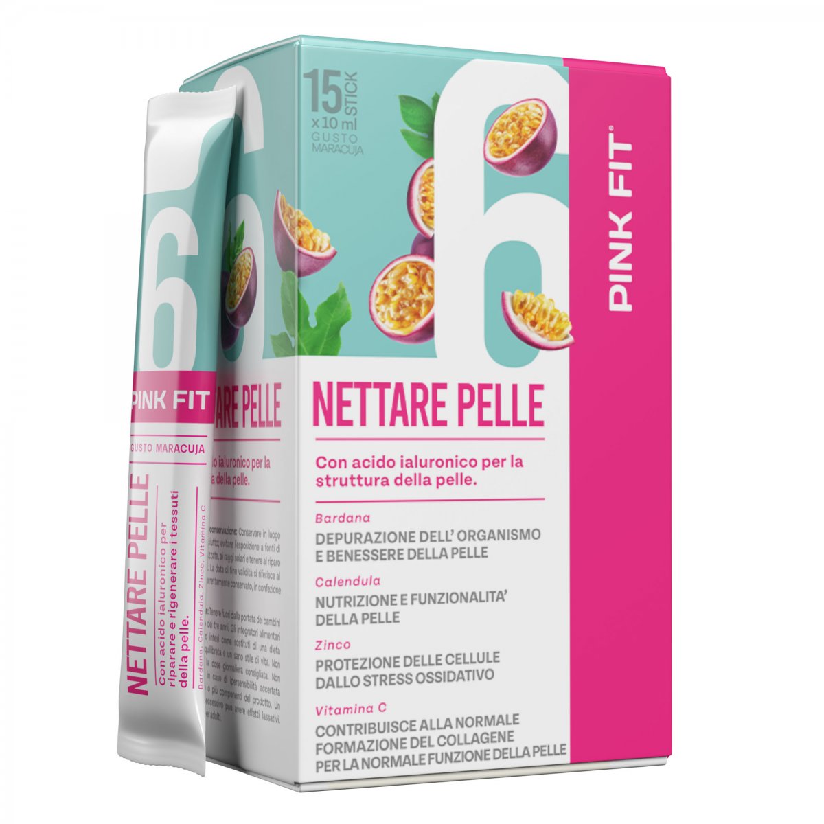 Pink Fit Nettare Pelle 15 Stick Da 10 Ml Gusto Maracuja