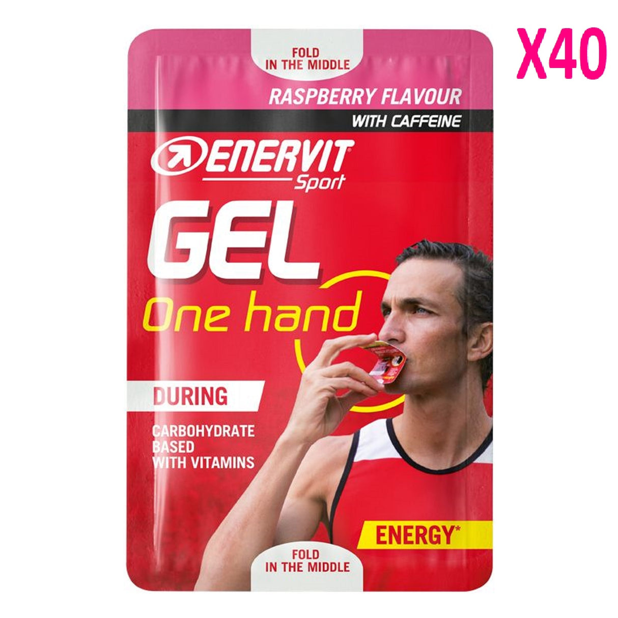 Enervit GEL One hand box da 40 easysnap Lampone con Caffeina