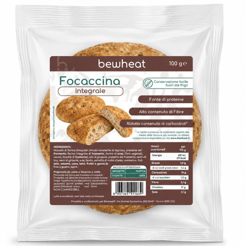 Bewheat Focaccina Integrale 100 Grammi