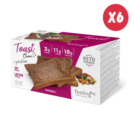 6 X FEELING OK TOAST CACAO START 4 CONFEZIONI DA 40 GRAMMI