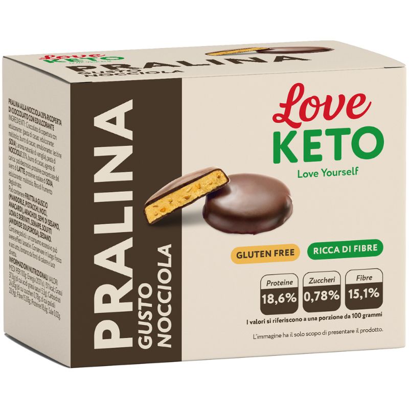 Love Keto Pralina Gusto Nocciola 5 Confezioni Da 9 Grammi