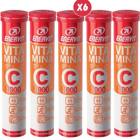 6 X ENERVIT VITAMINA C 1000 MG 20 COMPRESSE EFFERVESCENTI