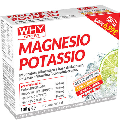 WHY SPORT MAGNESIO  E  POTASSIO  + VITAMINA  C 10 BUSTINE DA 10 GRAMMI