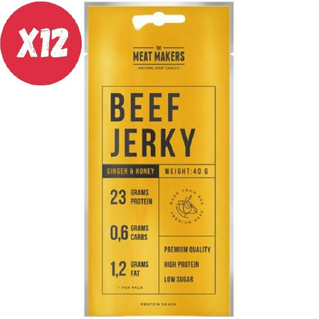 PRONUTRITION BEEF JERKY GINGER E MIELE 12 BUSTE DA 40 GRAMMI