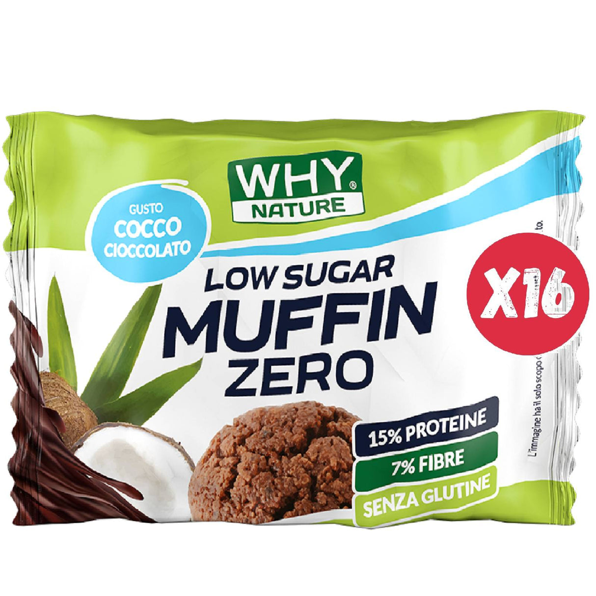 WHY NATURE MUFFIN ZERO 16 CONFEZIONI DA 27 GRAMMI GUSTO COCCO CIOCCOLATO