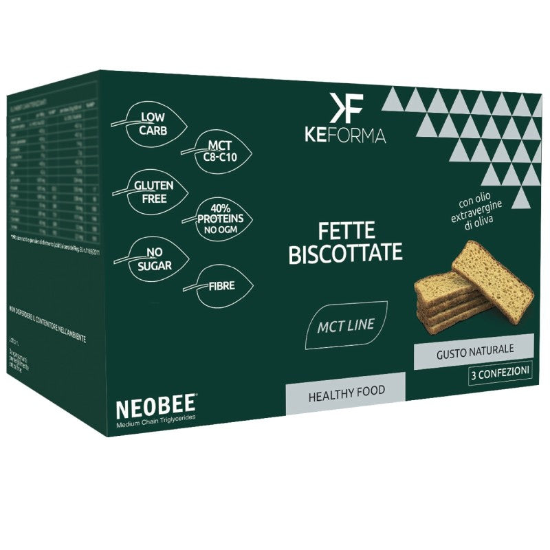 KEFORMA MCT FETTE BISCOTTATE 3 CONFEZIONI DA 40 GRAMMI